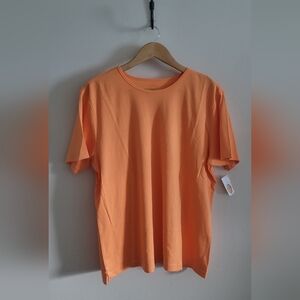 Talbots Basic Cotton Crewneck Tee, Women's XL, Orange